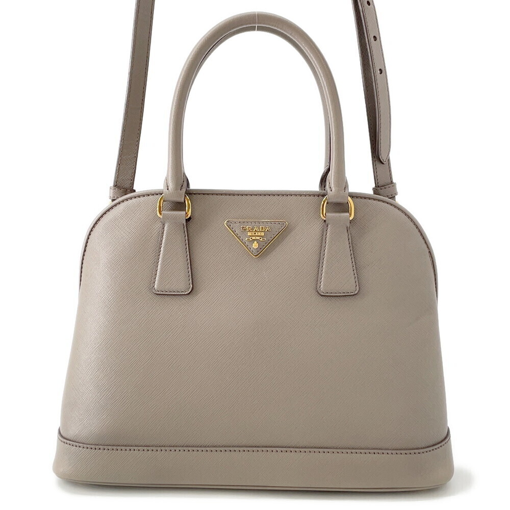 Prada Saffiano Lux Promenade satchel gray leather
